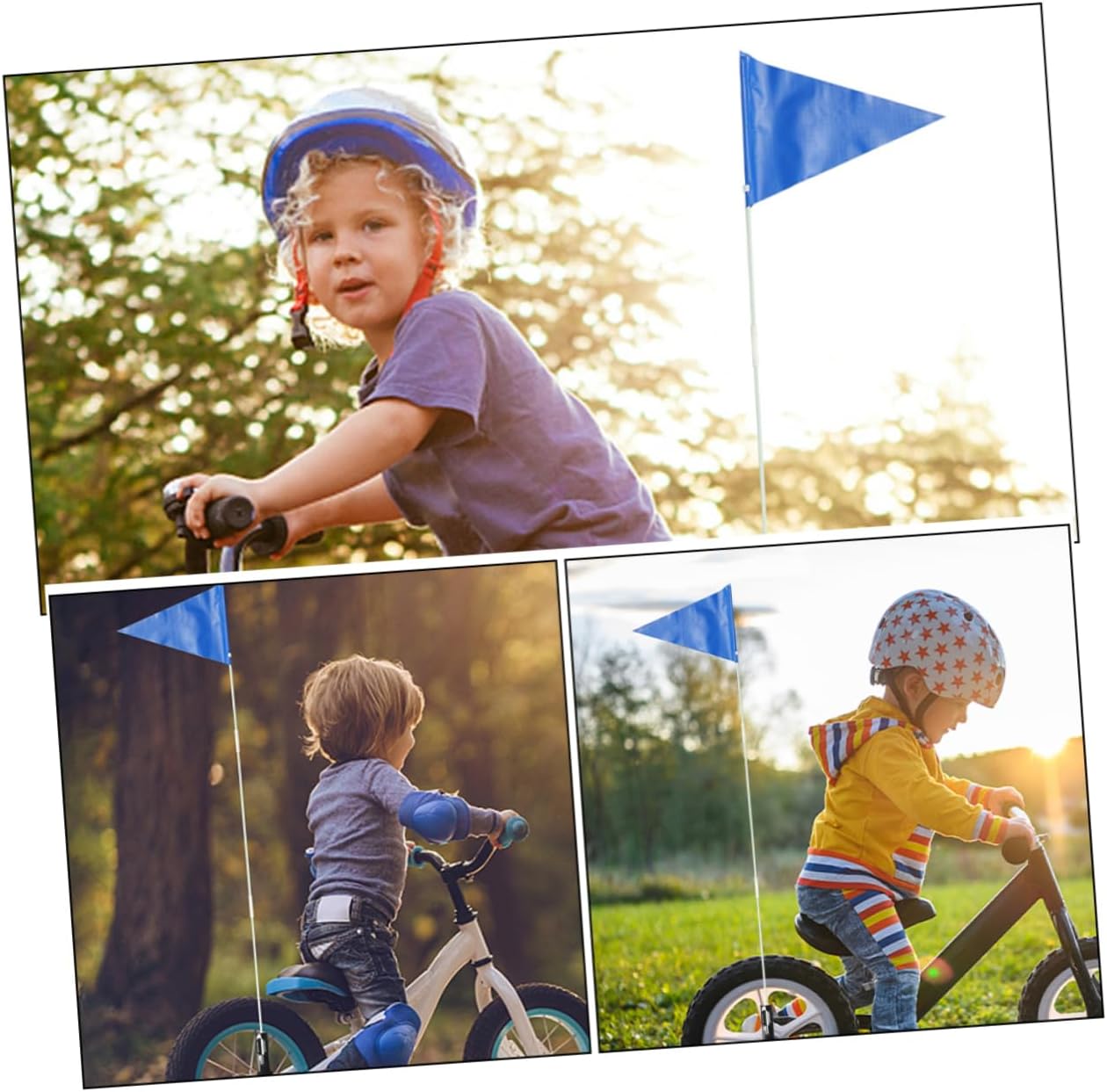 2Pcs Safety Bike Flags for Solid Fiberglass Poles Enhanced Visibility Bicycle Tail Flags for Increased Safety Easy Tool Installation for Summer Cycling