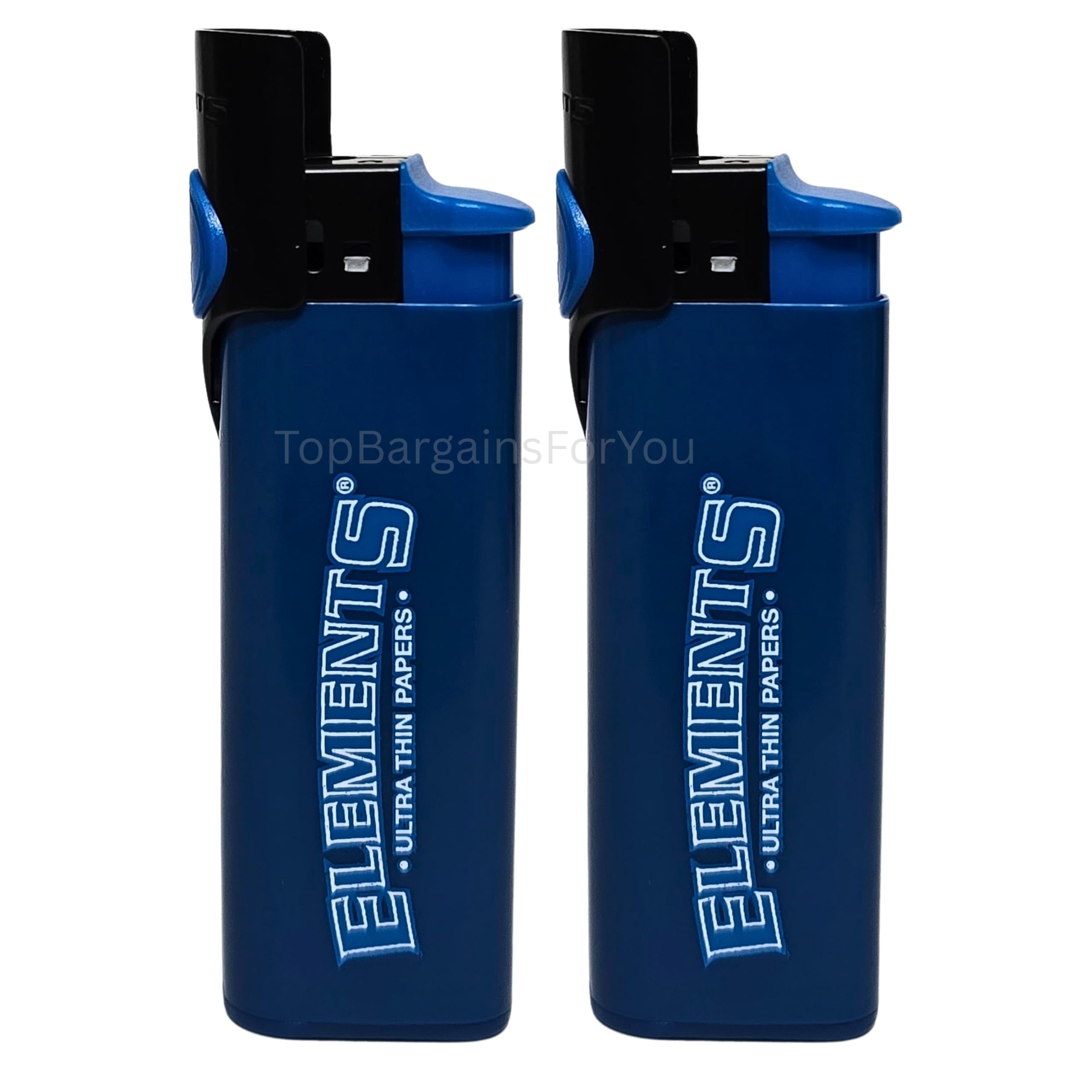 ELEMENTS Phoenix Rare Refillable Lighter – Blue Standard Flame Lighter with Built-In Wind-Resistant Shield and Packing Tool Poker Stick – Durable & Reusable Design (2 ELEMENTS Blue Phoenix)