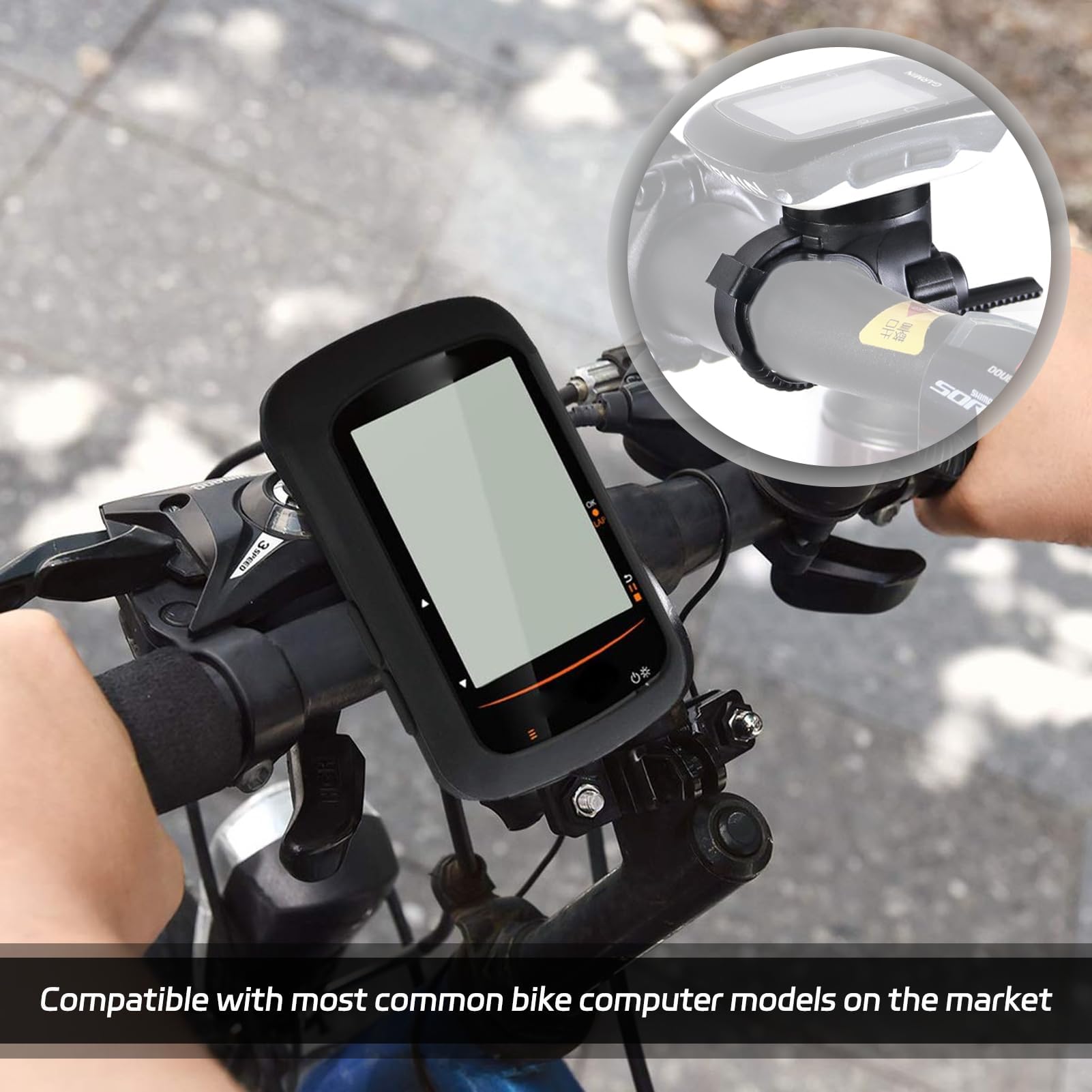 Soporte para ordenador de bicicleta compatible con Garmin Edge,iGPSPORT,XOSS,CooSpo Magene,CYCPLUS GPS,Soporte de luz trasera integrado para manillar de carretera