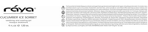 Miniatura 8 de Raya Máscara de sorbete de hielo de pepino (608)  Máscara de gel facial calmante y refrescante para toda la piel  Ayuda a reducir el enrojecimiento