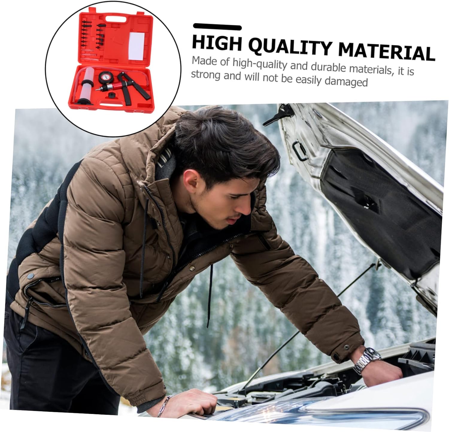 ABOOFAN 1Set Hand Held Brake Fluid Bleeder Tool Kit Pressure Pump for Clutch Fluid Durable Automotive Supplies with Gauge for Easy Pressure Reading