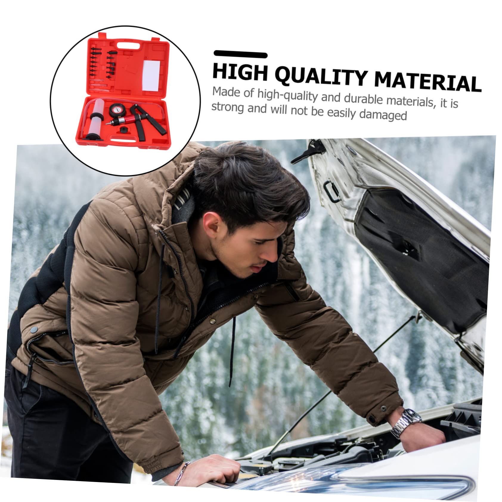 ABOOFAN 1Set Hand Held Brake Fluid Bleeder Tool Kit Pressure Pump for Clutch Fluid Durable Automotive Supplies with Gauge for Easy Pressure Reading