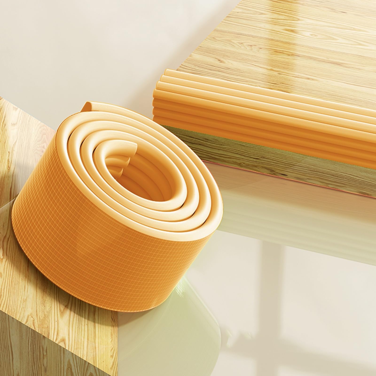 Listwa ochronna do krawędzi stołu, Ochronna taśma zabezpieczająca przed kolizją do łóżka na biurko(Wood tone,4m)