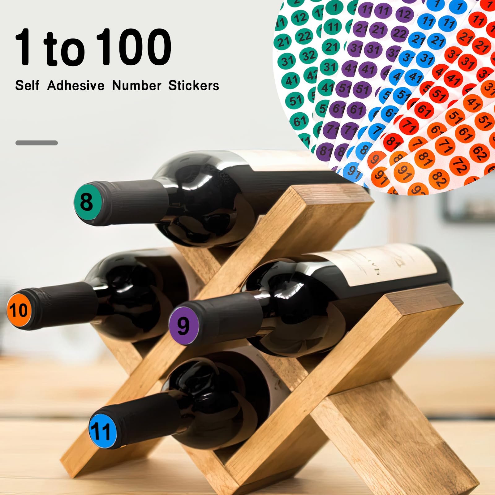 Counting Stickers 2500 Black Number Stickers - 25 Sheets Of 1-100 Round ...