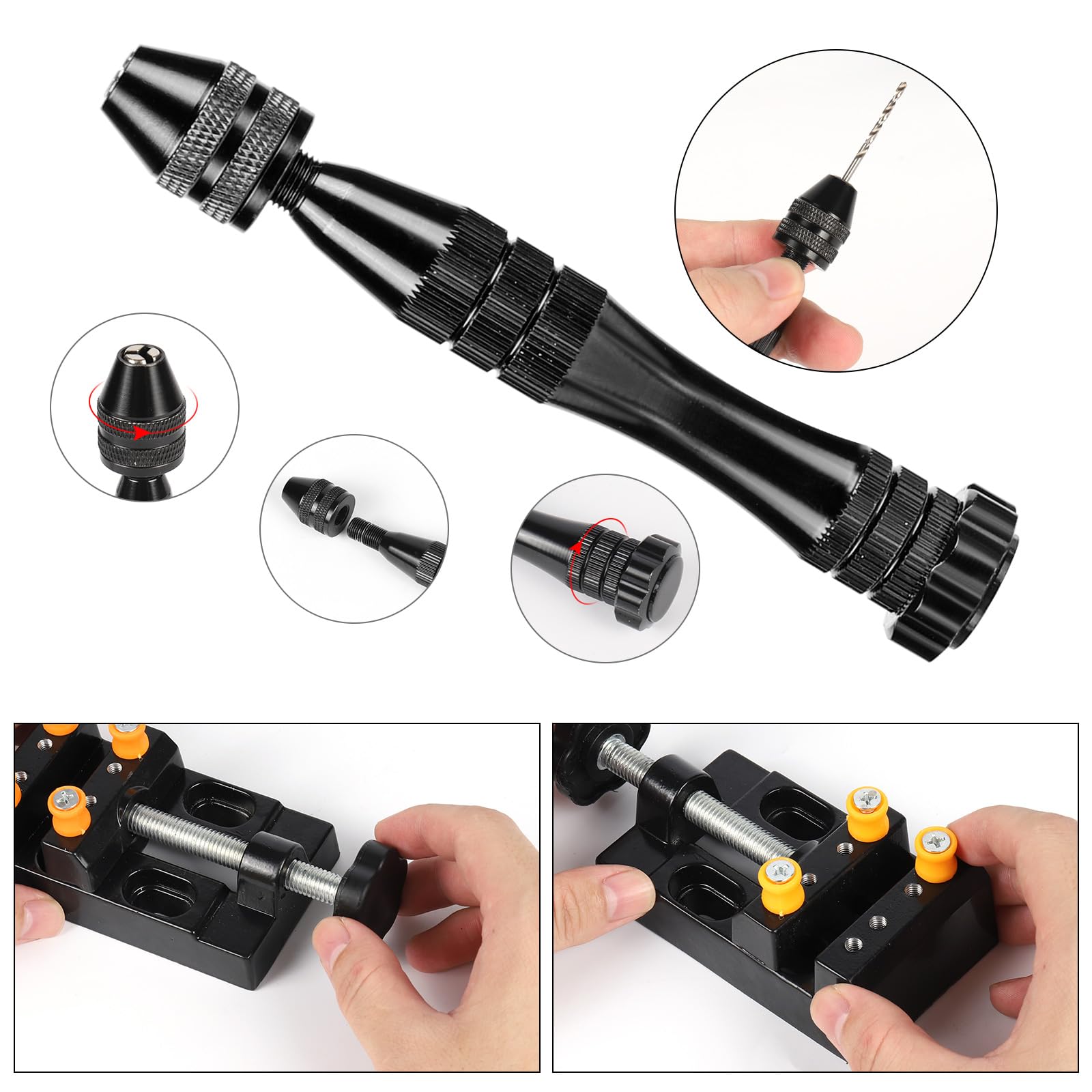 Set di trapani a mano ZWOOS, mini trapano con 25 punte elicoidali per legno