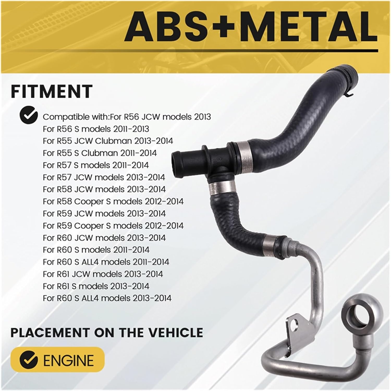 A62E-Turbocharger Coolant Hose Engine Coolant Return Pipe Coolant Hose Compatible with Cooper