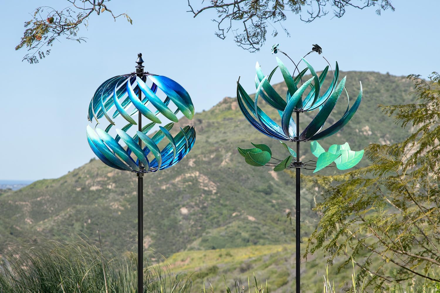 LimeHill Large Metal Kinetic Wind Spinners for Yard and Garden