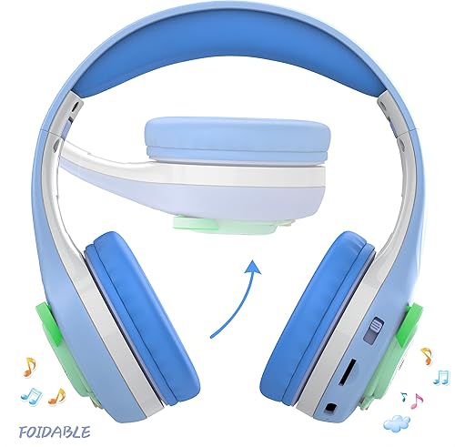 Miniatura 2 de Riwbox CB-7S - Auriculares inalámbricos para niños, con control de volumen seguro 748595 dB, luces LED brillantes, tiempo de reproducción de 50