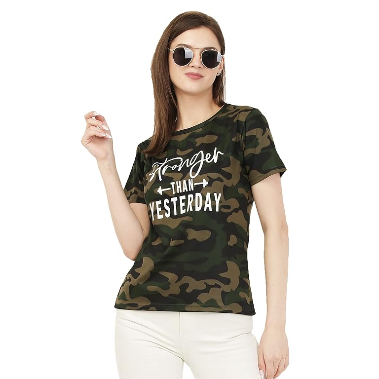 LEOTUDE-Regular-Fit-Half-Sleeve-Camouflage-Womens-Tshirt