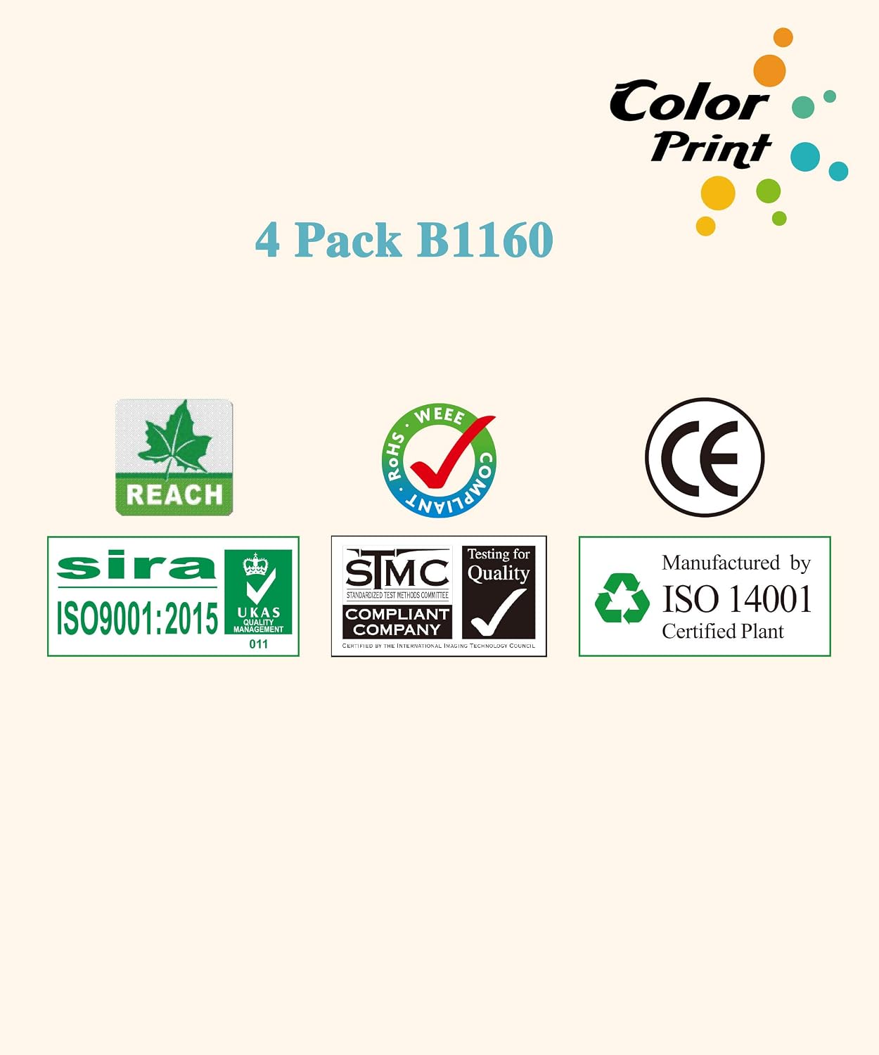 Get Popular Offer 4-Pack ColorPrint Compatible YK1PM Toner Cartridge Replacement for Dell B1160W 1160 331-7335 HF44N HF442 Work with B1160 B1163w B1165nfw Printer (Black)