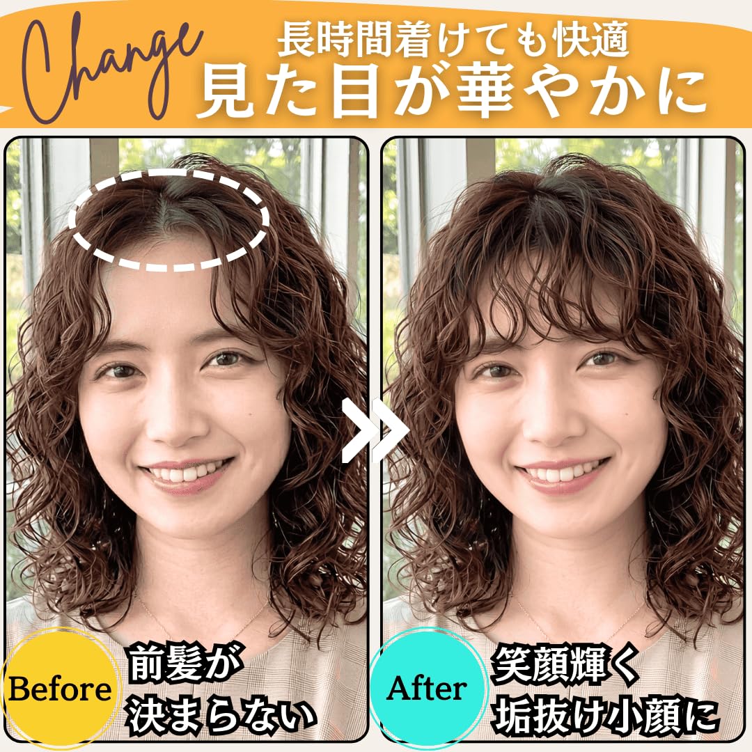 Amazon.co.jp: 前髪ウィッグ 部分ウィッグ 総手植え 人毛100％ 医療用