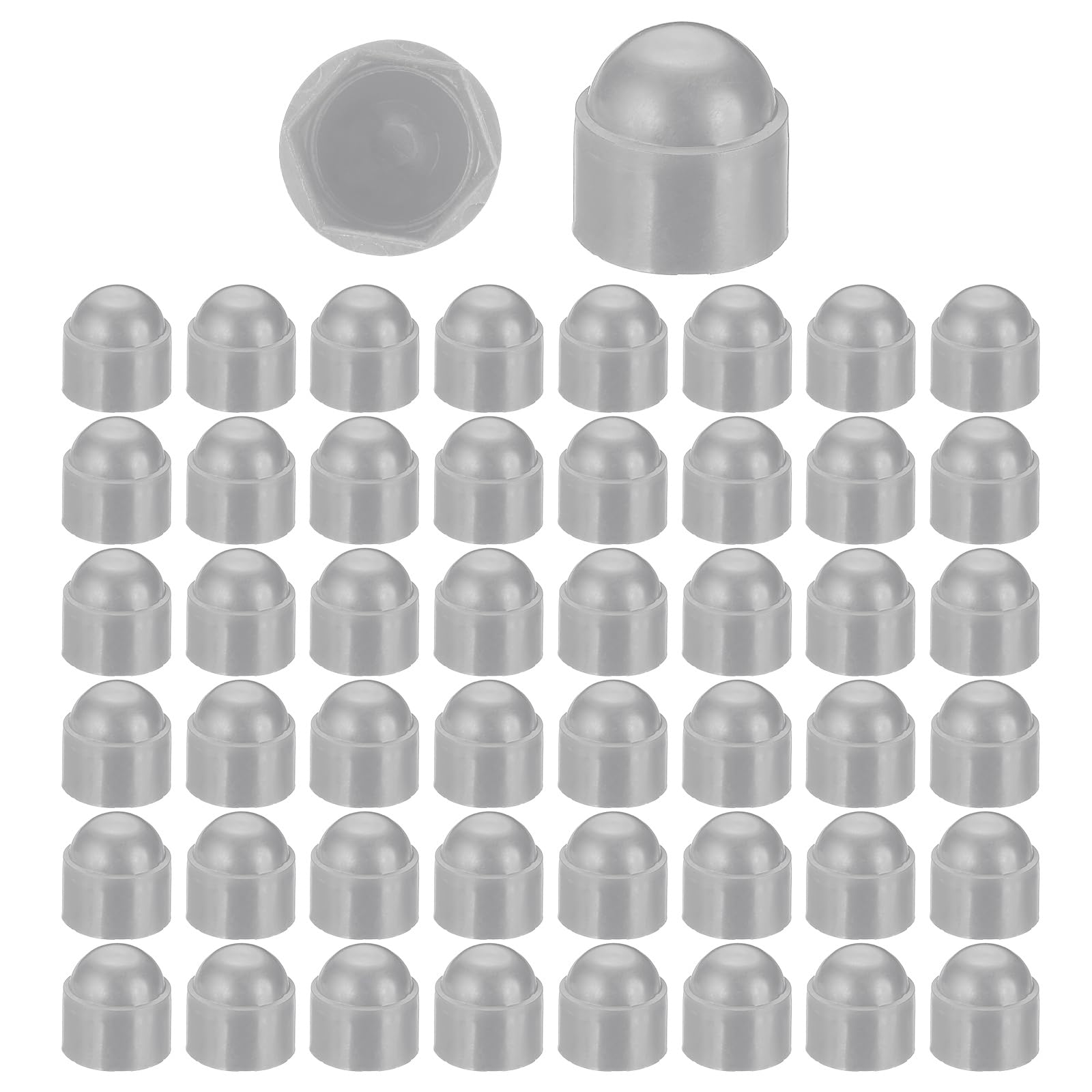 PATIKIL 100 Pcs Hex Nut Cover, M12x18x22mm Nylon Screws Bolt Covers Caps Dome Acorn Hex Head Bolt Protection Cap for Screws Nut, Gray