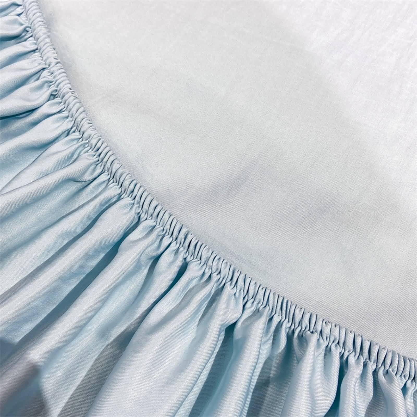 Elastisches Spannbetttuch Chemiefaser, Einfarbig, 120 x 200 cm, Spannlaken Hellblau