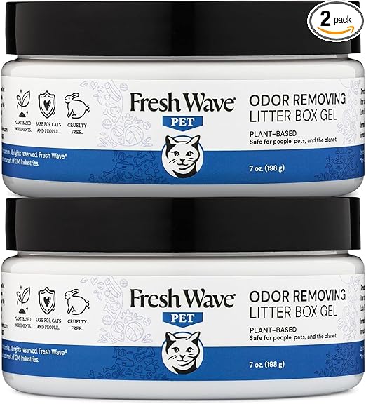 Fresh Wave Odor Removing Litter Box Gel, 7 oz. |Pack of 2 | Safer Pet Odor Eliminator for Home and Litter Box Area