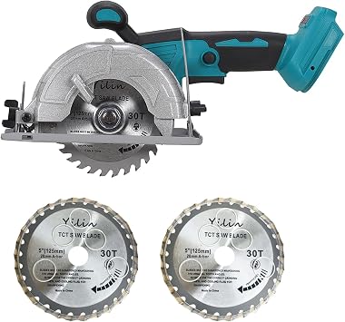 5-بوصة فرش اللاسلكي المنشار الدائري للبطارية ماكيتا 18 V،6500 RPM المنشار الدائري المدمجة، 4/5 inch20mm أربور مع 1 TCT 30 T شفرة الخشب ومقياس حاكم