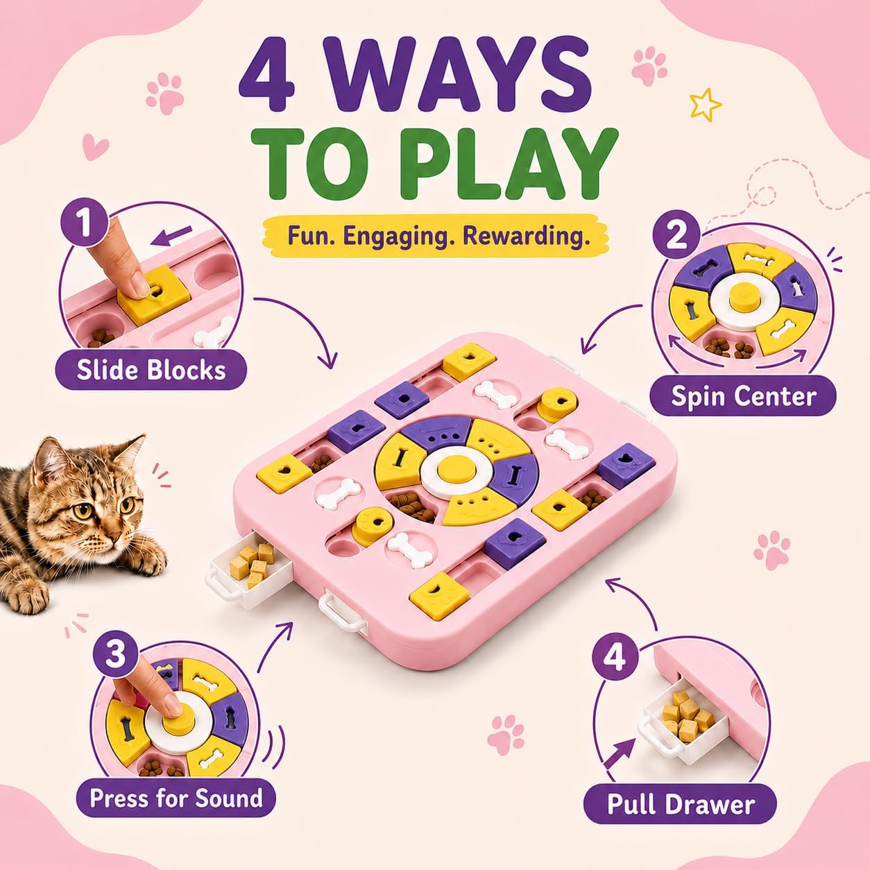 Interactive Dog Puzzle Toy, Maze Slow Feeder, 15.4 in image 2