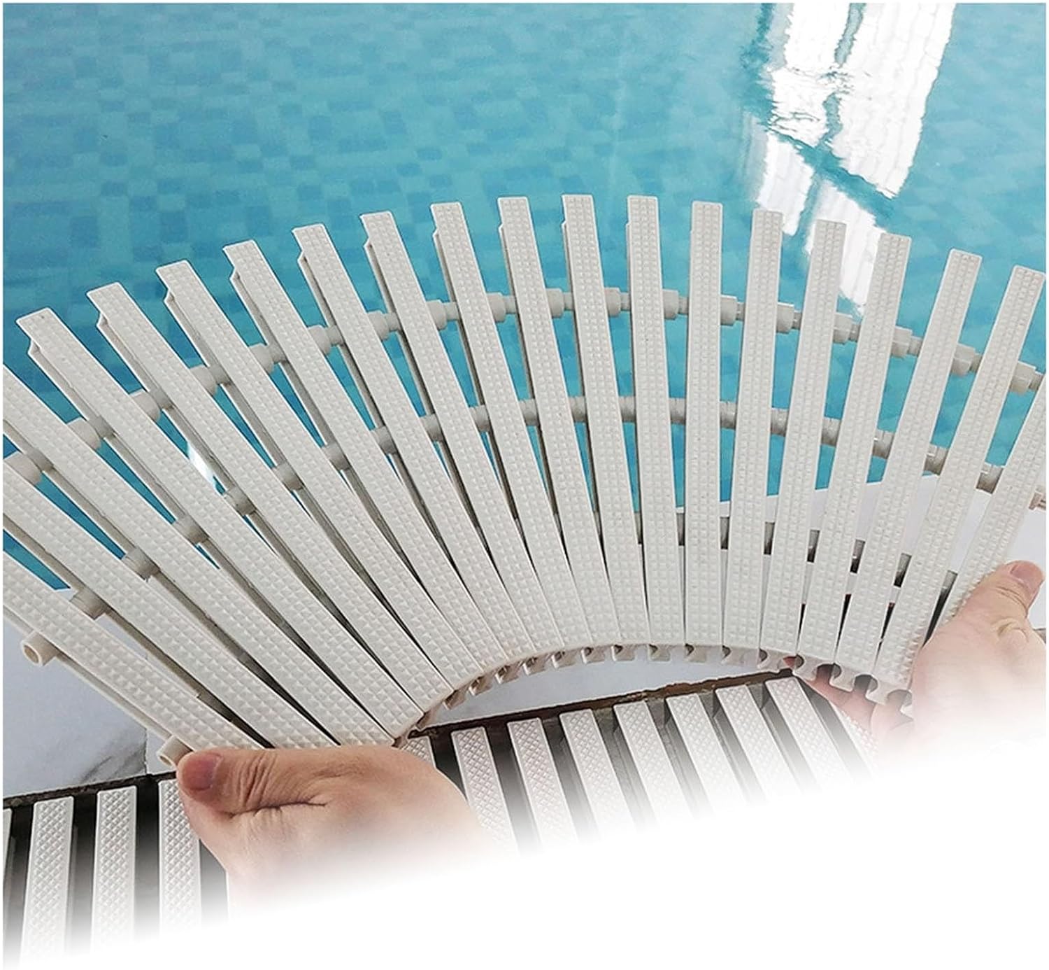 4-Piece White Swimming Pool Drain Grating - Durable Plastic Floor Drain Covers, Splicable Bathroom Gutter Grating for Outdoor/Indoor Use (25cm)