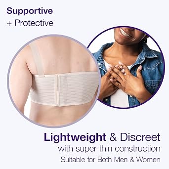 Armor Adult Unisex Chest Support Brace with 2 Metal Inserts to Stabilize the Thorax after Open Heart Surgery, Thoracic Procedure, or Fractures of the Sternum or Rib Cage, Tan Color, Size Small, for Men and Women