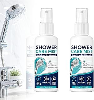 Fast-Acting Shower Limescale Remover Spray, Fast-Acting Shower | Care Mist Cleaner Spray, Fast-Acting Limescale Remover Spray, Shower Care Mist，2PCS, Shower Care(50ML-2PC)