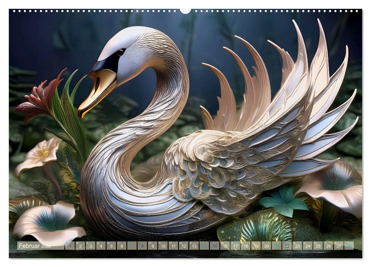 Tiere im Jugendstil - Eine Hommage an die Schönheit des Art Nouveau (Wandkalender 2026 DIN A2 quer), CALVENDO Monatskalender: Wertschätzung für die ... der Ästhetik des Jugendstils (CALVENDO Tiere)