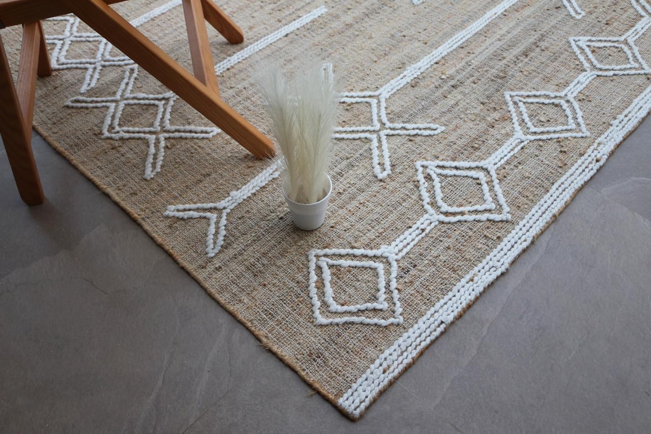 Avalon Handmade Natural Fiber Traditional Area Rug – Soft Texture, Durable Weave, Decorative Rug for Living Room & Bedroom