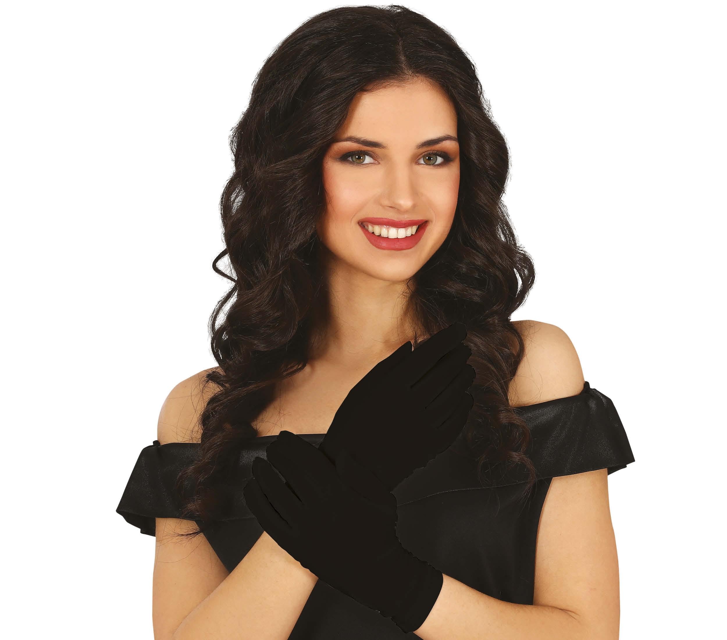 Guirca Fiestas GUI16494 Pair of Black Gloves 25 cm