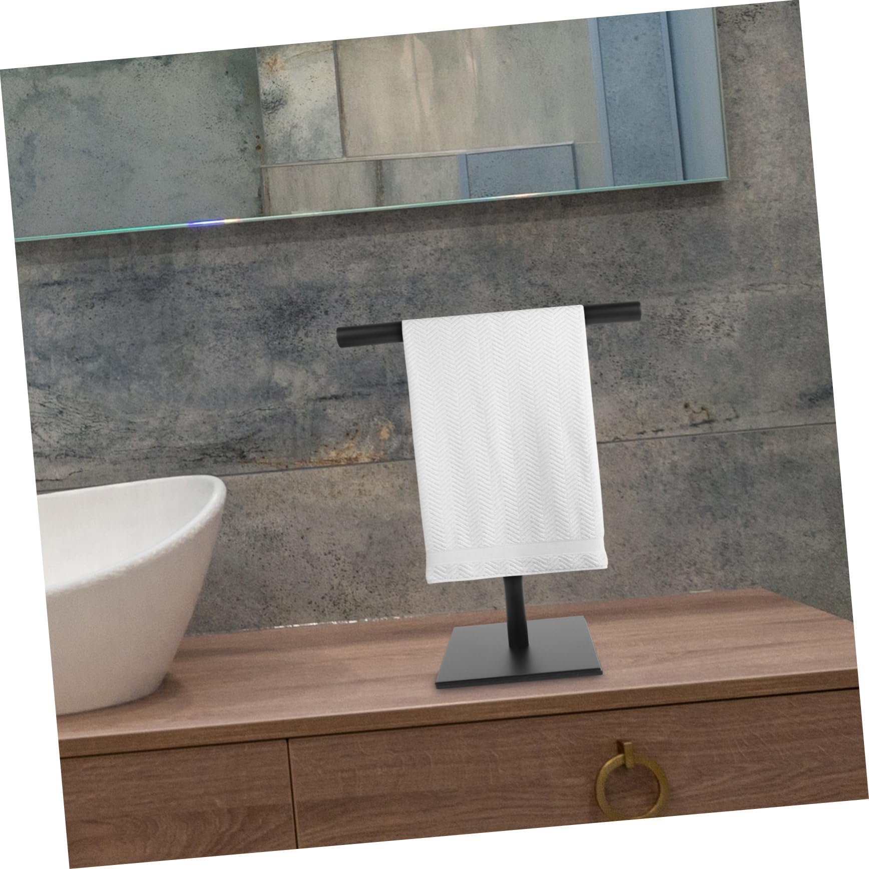 UKCOCO Toallero de Pie de Acero Inoxidable en Forma de T para Baño y Cocina, Soporte Vertical para Toallas Base Estable, Diseño Simple y Ahorro de Espacio