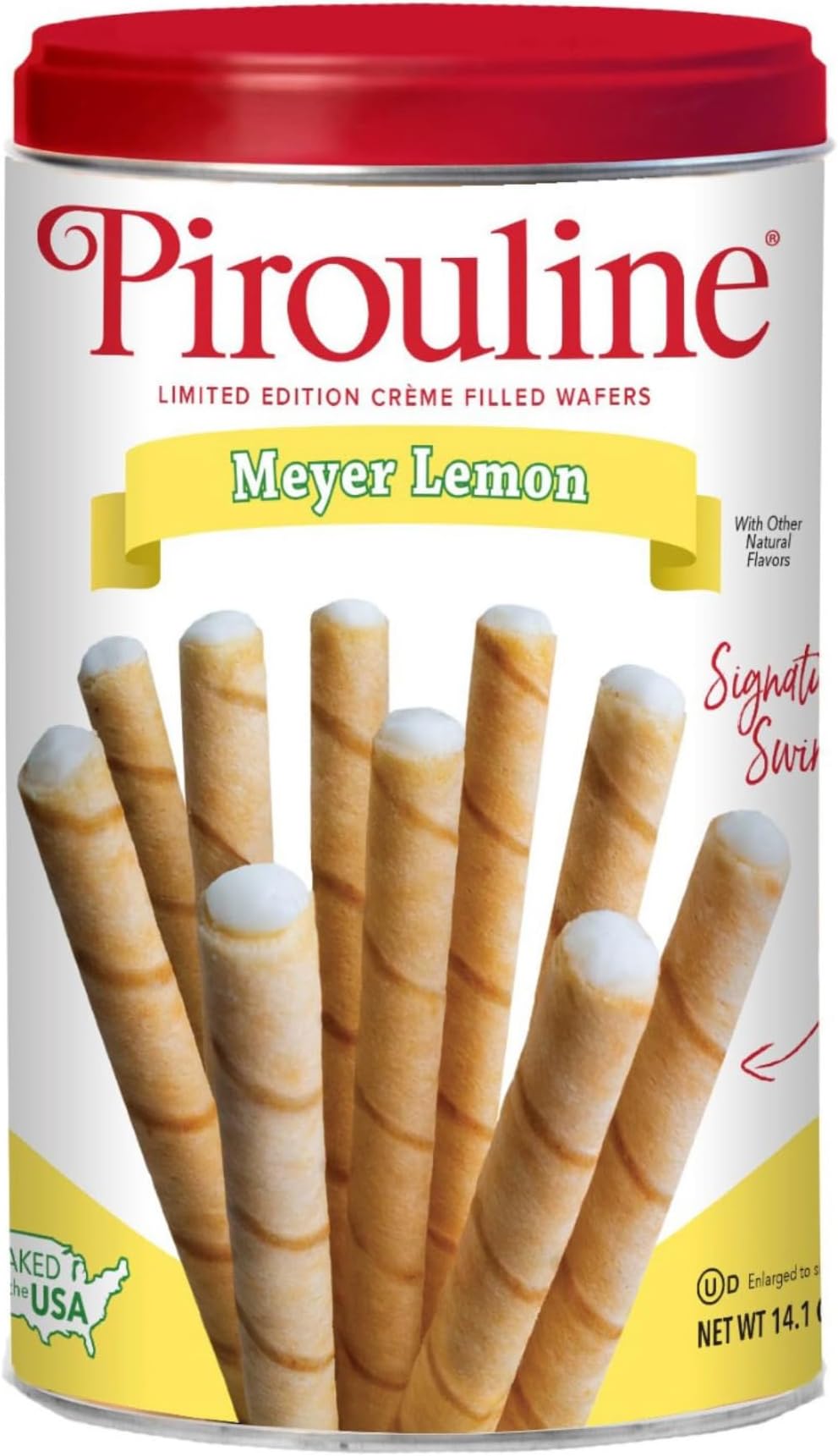 Creme Filled Wafers Cookies - Meyer Lemon Flavored - 14.1 ounce (400 gram) Can