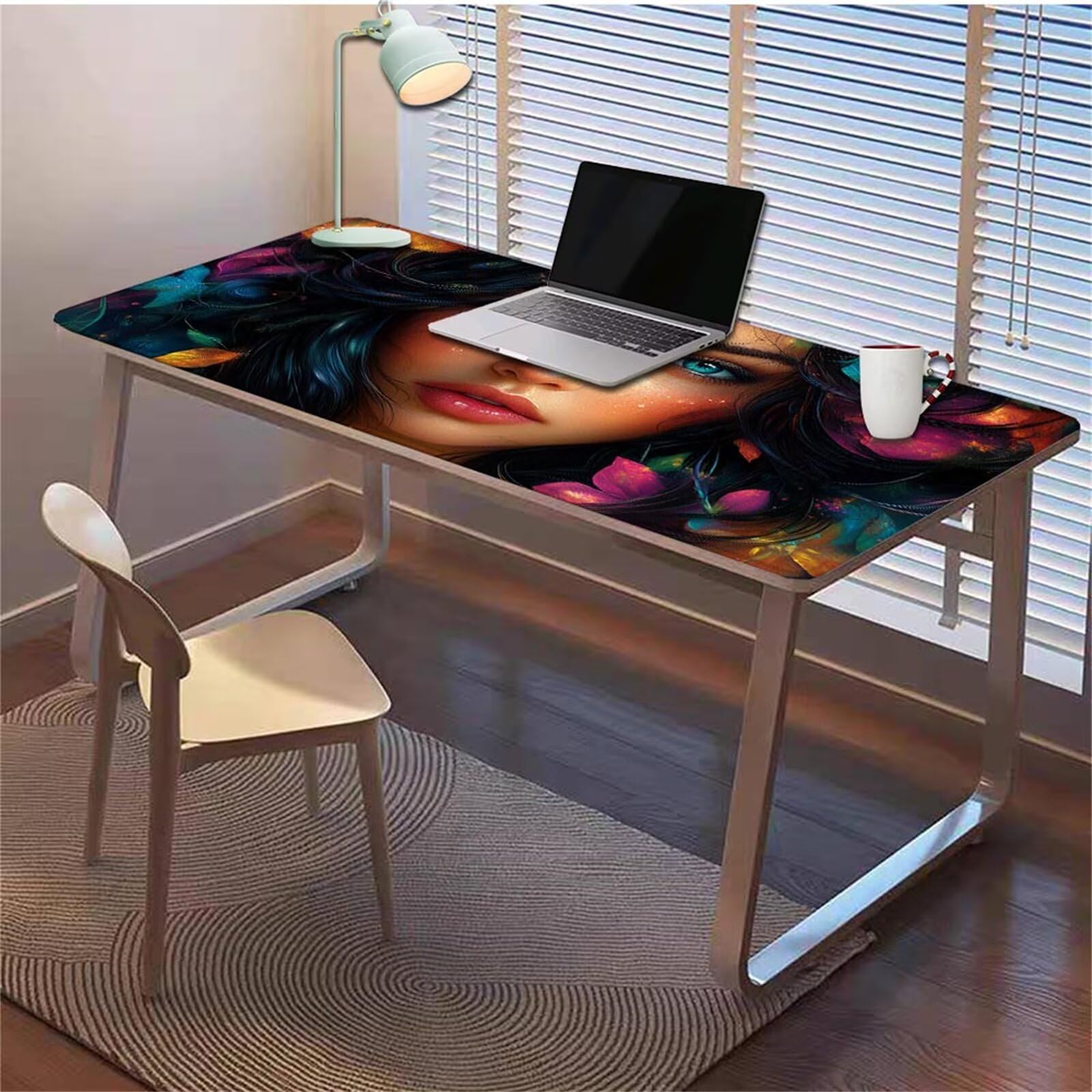 Gamingowa podkładka pod mysz 1200 x 600 x 3 mm, XXL, wodoszczelna, odporna na ścieranie, z przyszytymi krawędziami, podkładka na biurko, poprawia prędkość i precyzję, pod laptopa, komputera, wzór