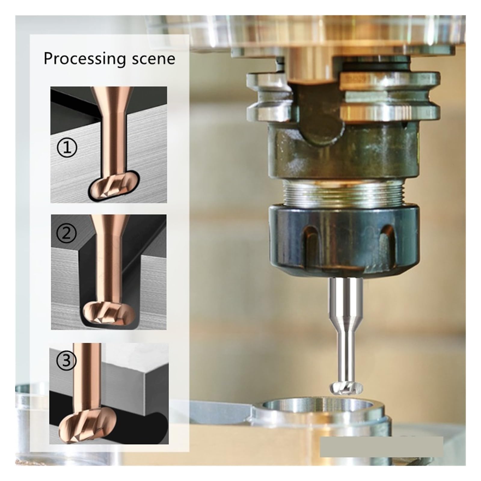 Fraiseà rainure en T rayon d'angle Fraise à rainurer en T, profil concave, outil CNC R0.5/0.75/1/2/3/4/5, usinage acier/aluminium(For Steel,D4xR1x2Hx50L)