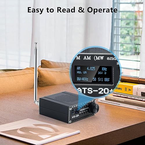 Miniatura 5 de GOOZEEZOO Si4732 ATS-20+ Plus Radio portátil de onda corta FM AM (MW SW) SSB (LSB USB) receptor de radio de todas las bandas con antena, altavoz