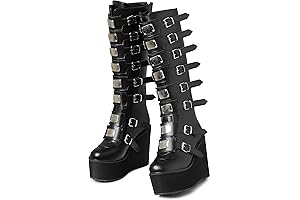 Bold Curves: The Womens Goth Knee High Boots