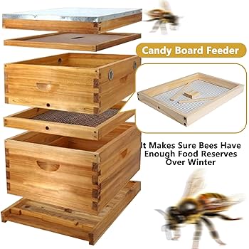 DECOHS 8 Frame Bee Hive Candy Board- Pine Wood Winter Candy