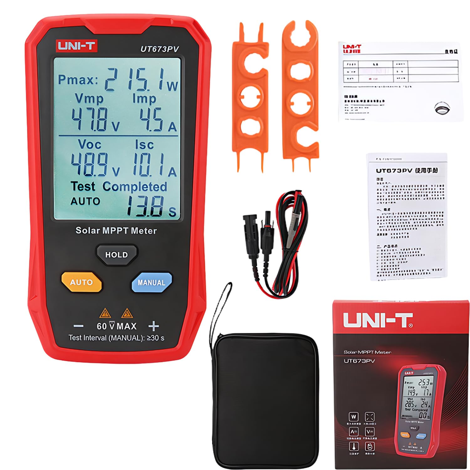 Solarpanel Tester 800W MPPT Leistungsmesser mit LCD-Display Photovoltaik