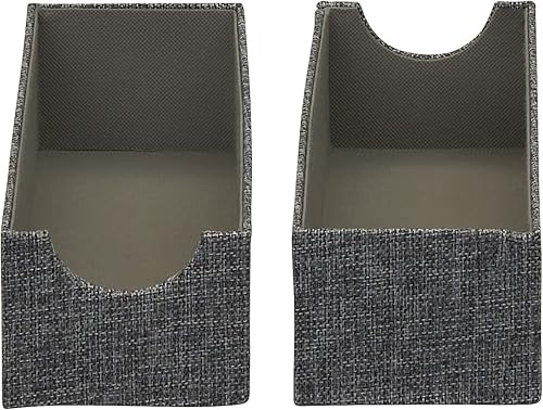 Miniatura 3 de Household Essentials Cajas organizadoras estrechas y profundas de grafito para almacenamiento  Juego de 2 piezas