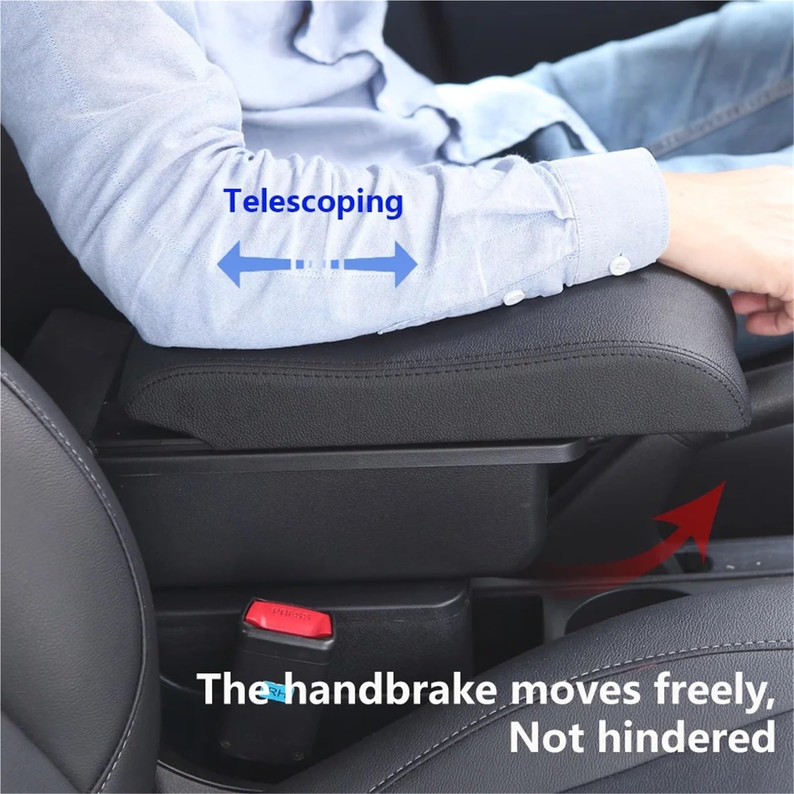 Armsteun Richter Bush Podłokietnik Box Fit For Skoda Fabia II 2 Car Armrest 2008-2014 Zakrzywiona powierzchnia PU Leather Car Storage Box(C3 Black white NOUSB)