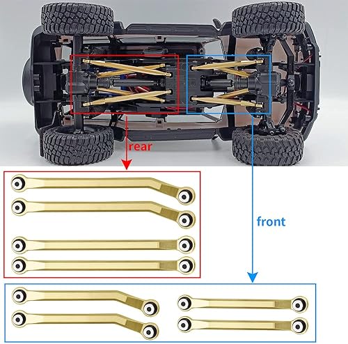 Miniatura 7 de Enlaces de chasis de alta holgura de latón y varillaje de dirección que agrega peso para 118 RC Crawler Car TRX4M piezas de actualización