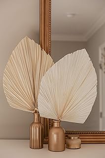 Lozidecor Bleached Natural Dried Palm Leaves | Spearcut Decor for Tropical Decoration, Wedding Decor, Boho Style Party Decor | Natural Leaves Home Decor | Dried Heart Oval Shape