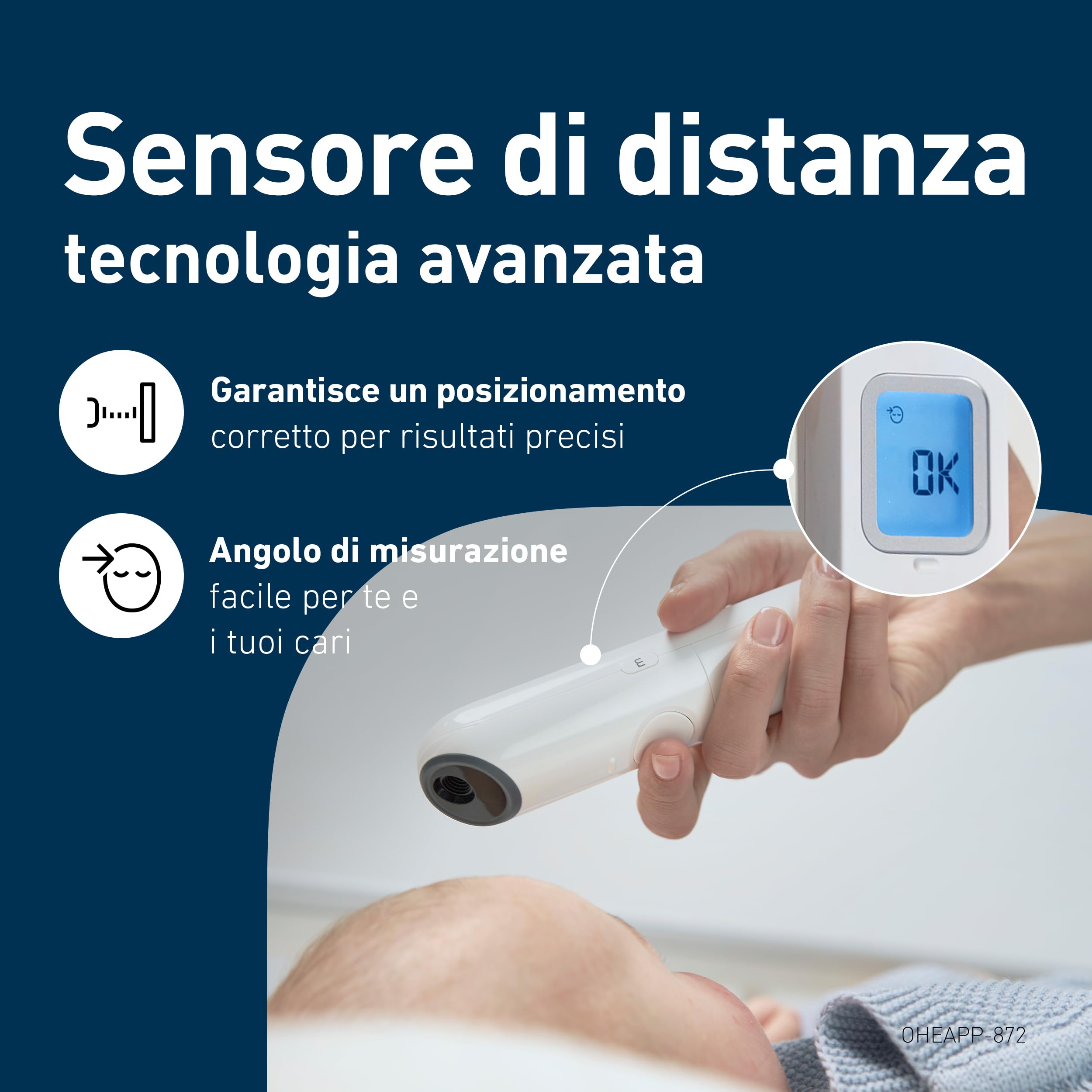 OMRON Gentle Temp 730, Termometro frontale a infrarossi senza contatto con sensore di distanza, Termometro frontale bambini e neonato per misurazione accurate senza contatto anche durante il sonno