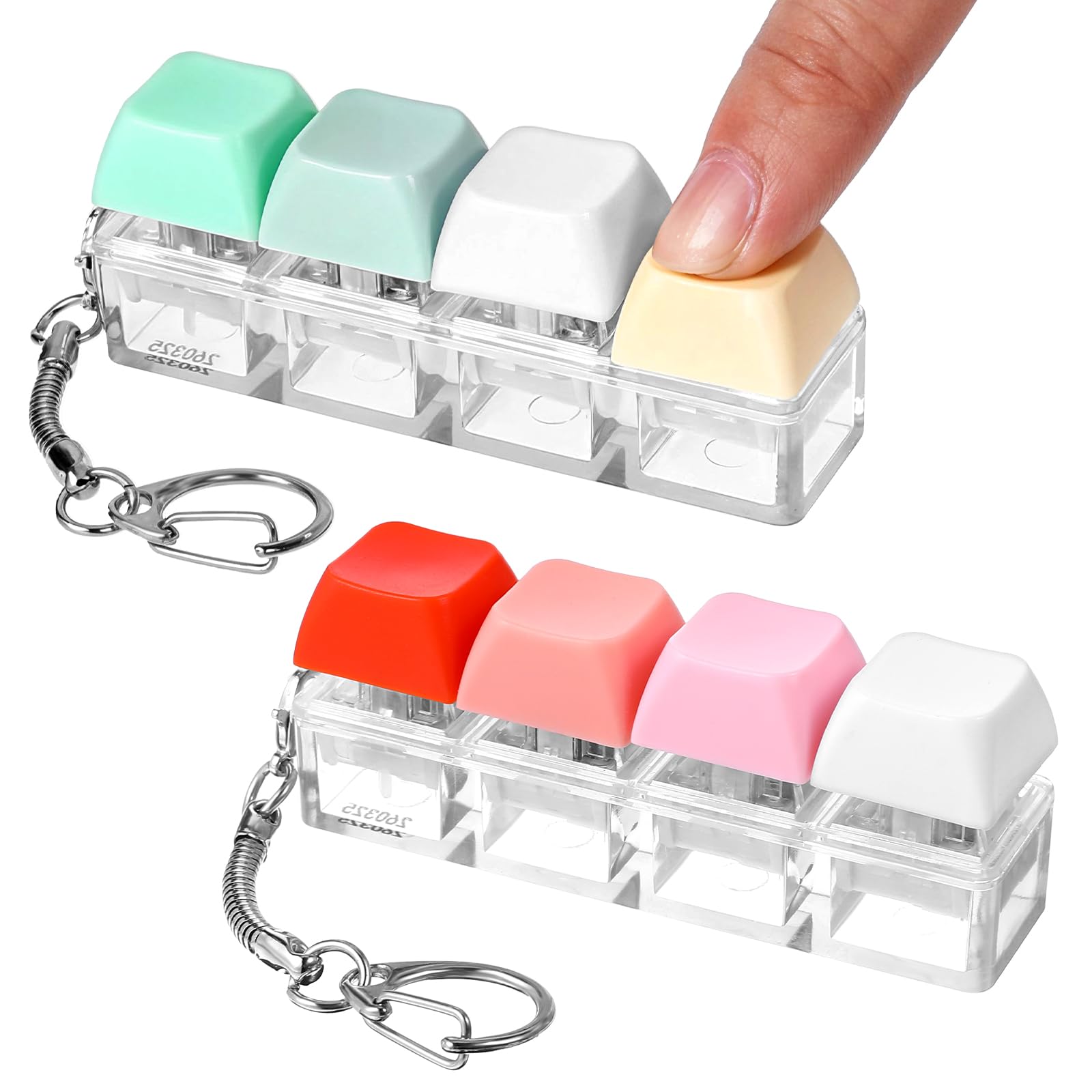 Wanmu 2Pcs Keyboard Fidget Toys, Keyboard Clicker Fidget with 3 Kinds Touch Experience