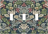 Vista 67 de William Morris Floral Boho Azul Medianoche Azul Bohemio Flor 1 Banda Dúplex Cubierta de Salida Decorativa Receptáculo Único Interruptor Eléctrico