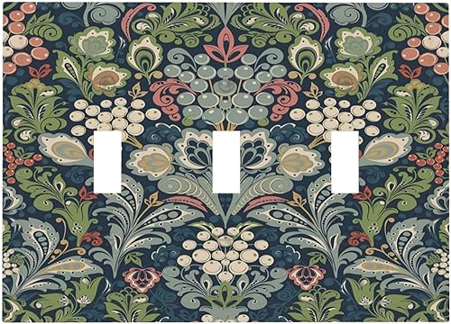 Miniatura 66 de Cubiertas Decorativas para Interruptor de Luz de Palanca Triple Retro Rojo Pulpo Monstruo Ola Marina Azul de 3 Segmentos Cubiertas de Placa de Pared