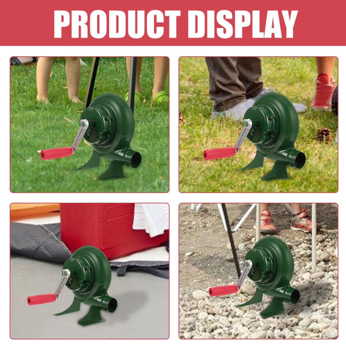 Gadpiparty Soffiatore Manuale Accende Rapidamente Carbone per in Ferro Verde per Barbecue e Campeggio, senza Soffiare