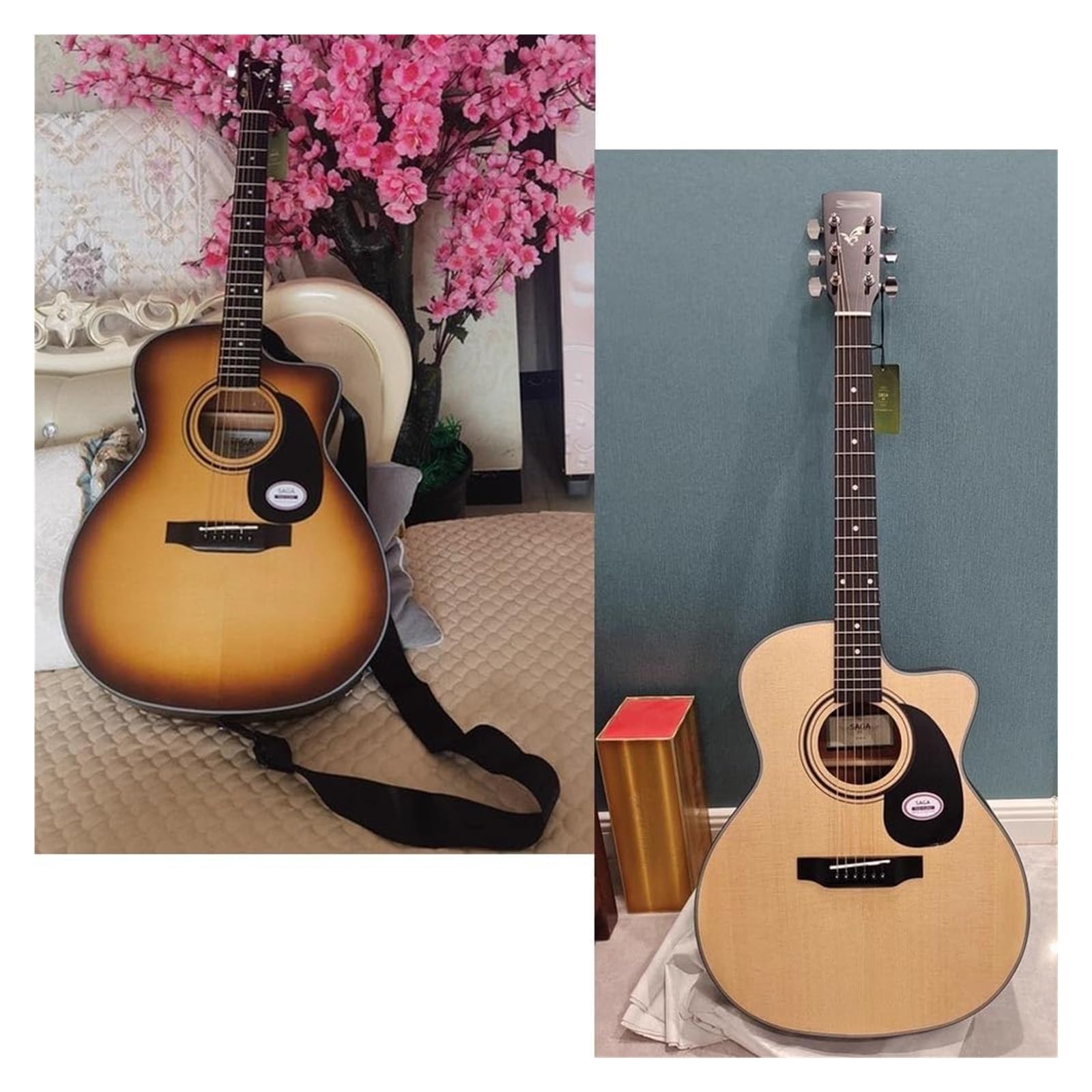 Chitarra acustica, corpo da concerto a spalla mancante, consigliato per persone più alte di 160 cm (nero)