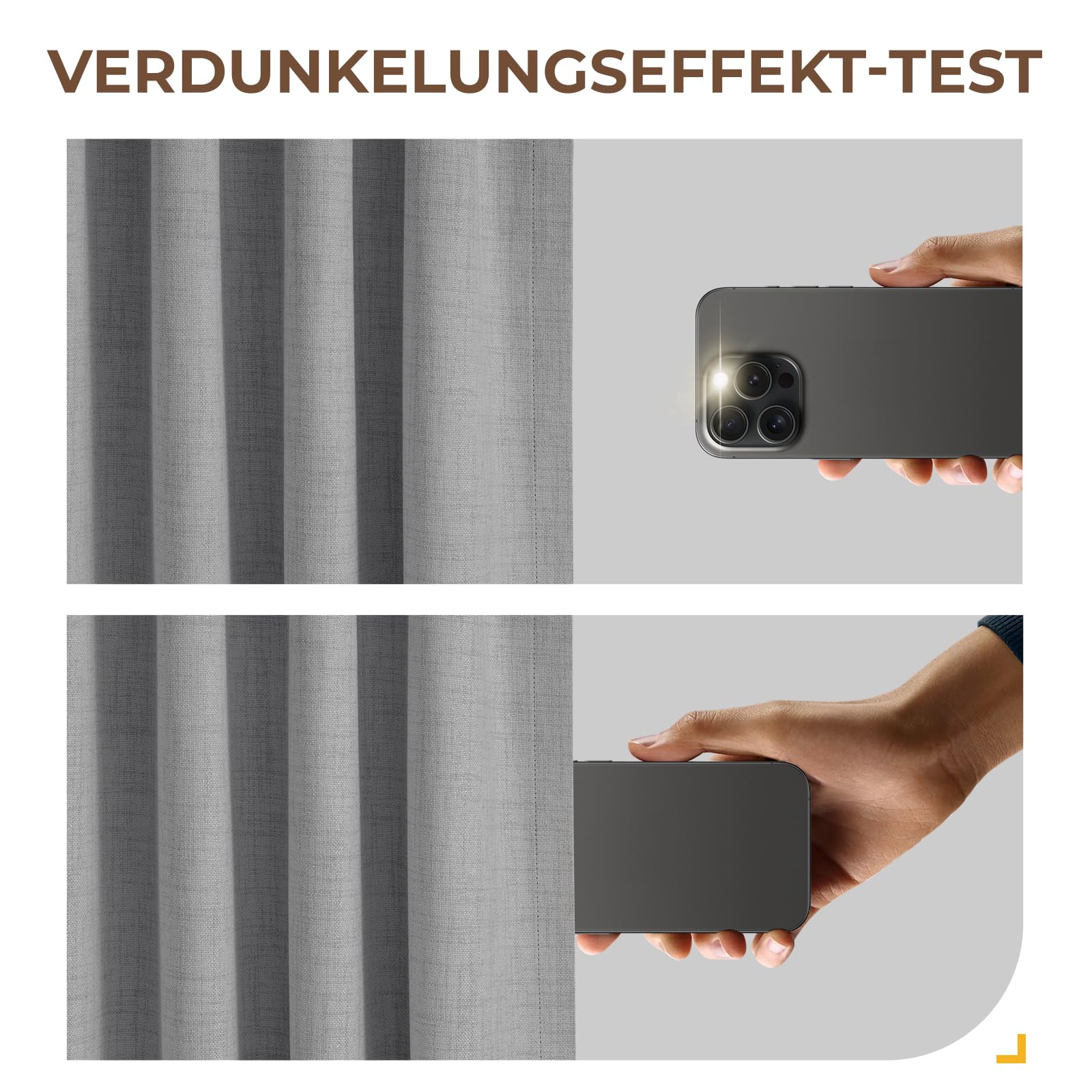 INOVADAY 100% Verdunklungsvorhänge 2 Stück Grau, H245xB140 cm | Gardinen mit Ösen Wohnzimmer, Vorhang Blickdicht Leinenoptik, Thermovorhang für Schlafzimmer, Geräuschreduzierend, OEKO