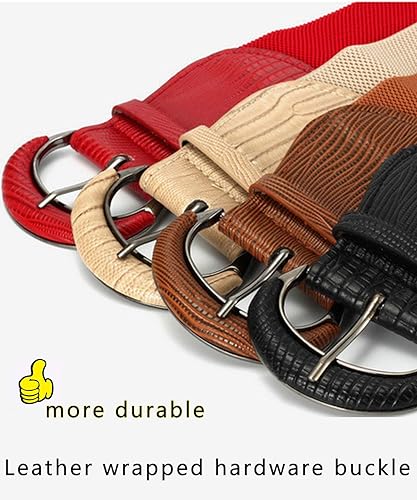 Miniatura 8 de 3 cinturones anchos para mujer, cinturones de cintura, cinturones elásticos de cuero, vestidos de mujer, ganchos decorativos para cinturón