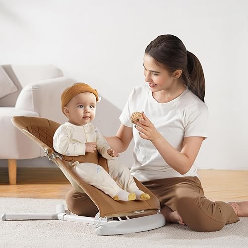Miniatura 8 de VEVOR Gorila para bebé, asiento plegable para bebés de 0 a 9 meses, silla gorila para recién nacidos con 2 ángulos reclinables y arnés de 3 puntos,