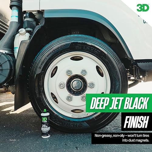 Miniatura 4 de Gel de brillo para neumáticos 3D – A base de agua, aderezo para neumáticos de alto brillo Acabado duradero y sin grasa para goma, molduras
