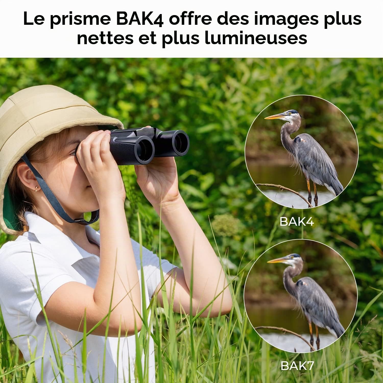 K&F CONCEPT Jumelle 10 * 25 HD, Mini Télescope Binoculaire avec BAK4 Prisme | Multi-revêtement, pour Enfants et Adultes, pour Oiseaux, Concerts, Randonnée, Sports, Camping