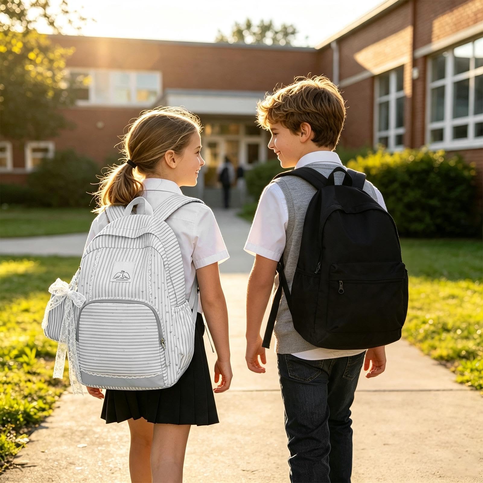 Generico Zaino Per Ragazze Impermeabile Leggero Grande Capacità | Zaino Scolastico Multi-Scomparto Adolescenti Studentesse Donne Aula Scuola Elementare Campeggio Weekend Gita Fuori Porta